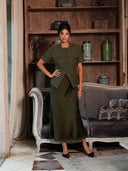 Zyla Midi Dress Khaki