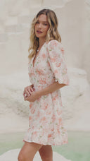 Celina Mini Dress Peony Pop Orange