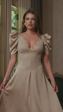 Francis Midi Dress Taupe