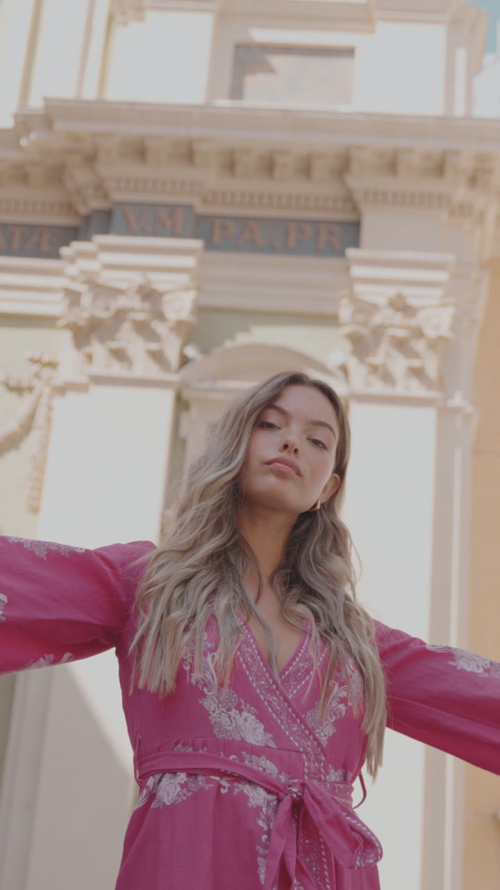 Simona Maxi Dress Pink Print