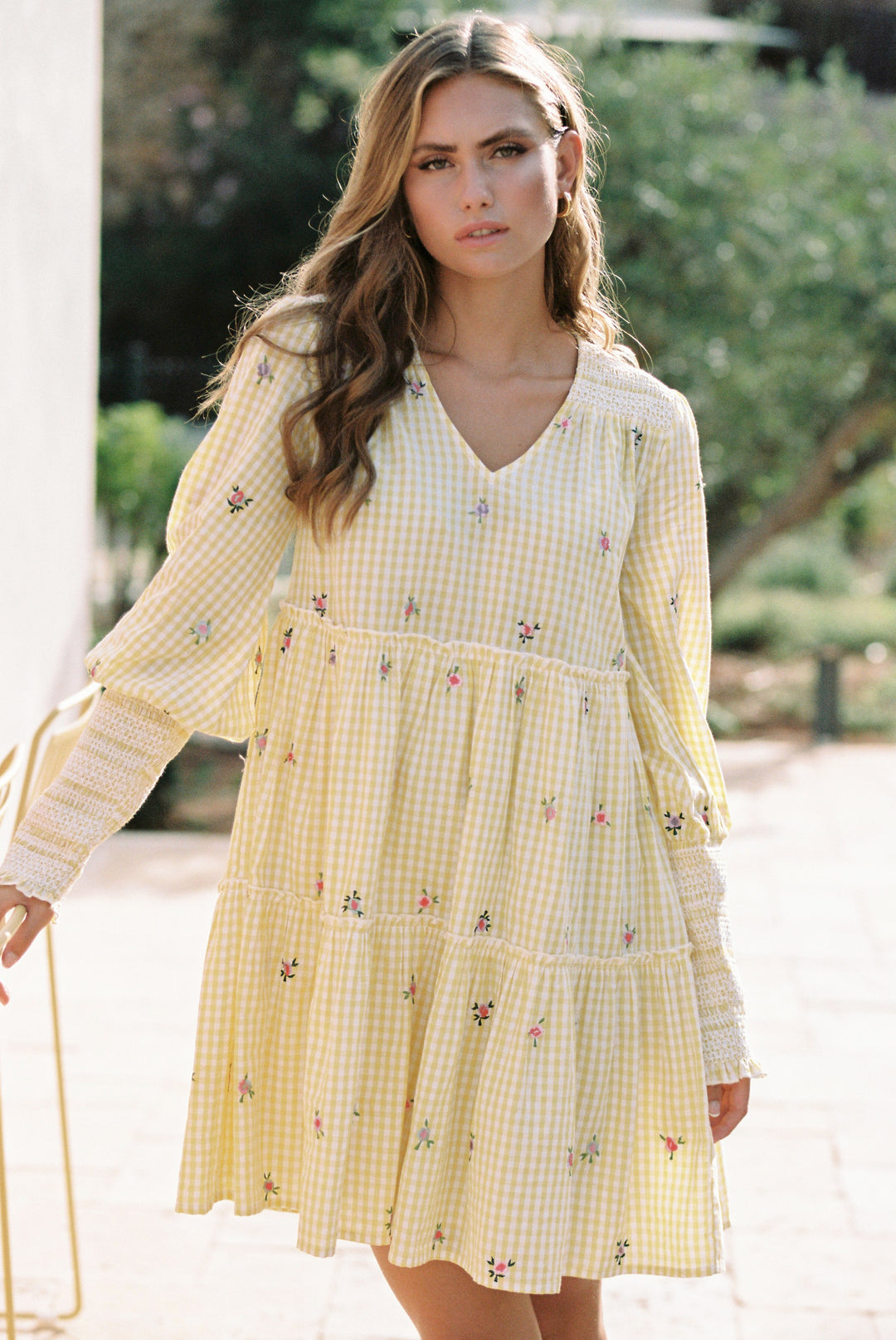 Tiera Dress Lemon Gingham