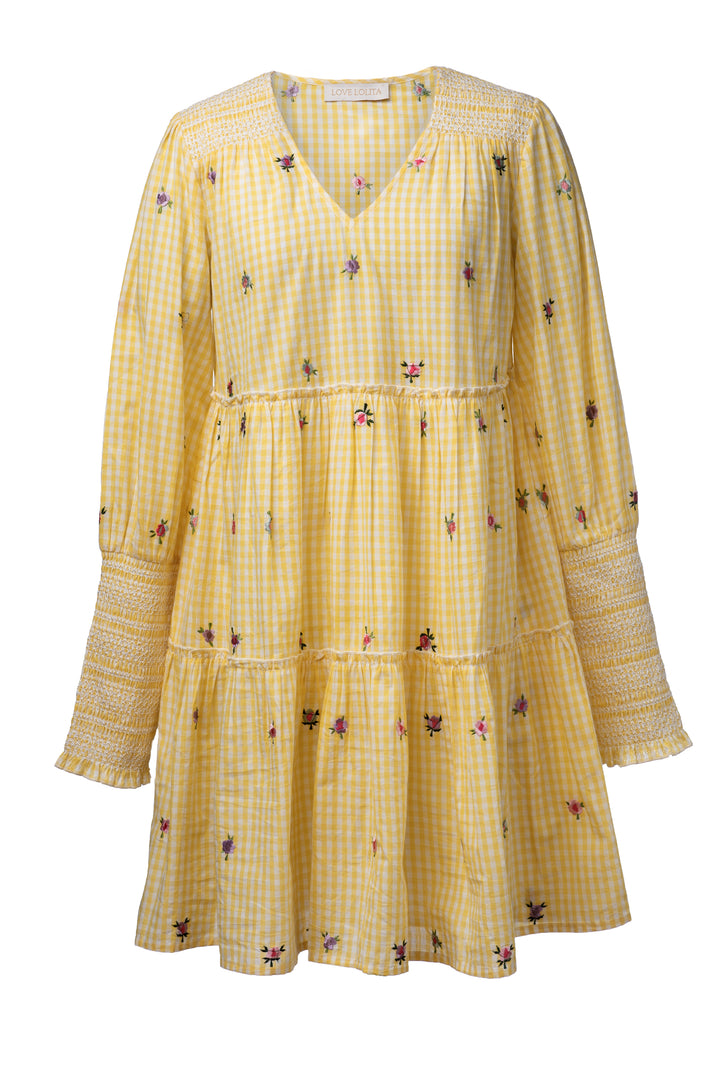 Tiera Dress Lemon Gingham